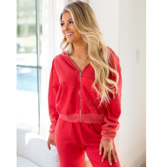 🎁 Wildfox Regan Destroyed Zip Hoodie - Picture 2 of 11